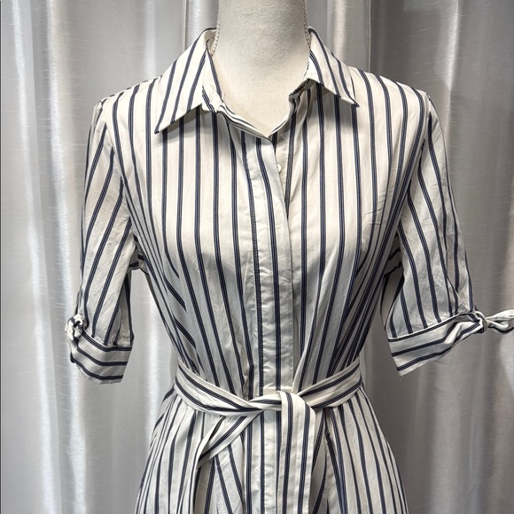 Calvin Klein Maxi Length Striped Shirt Dress Size 6 - Picture 3 of 8